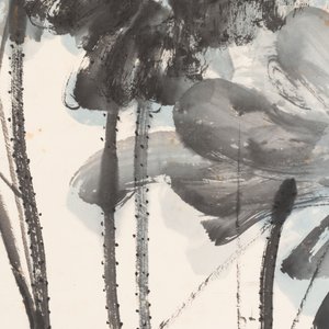 In the manner of Zhang Daqian 張大千 (1898-1983): 'Lotus', ink and colour on paper — photo 6