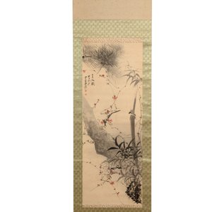 In the manner of Zhang Daqian 張大千 (1898-1983): 'Three friends of winter', ink and colour on paper — 照片 1
