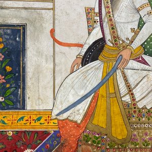 Indian school miniature: 'Audience with Maharaja Ranjit Singh', opaque pigments heightened with gold on paper, 19th C. — 照片 17