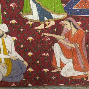 Indian school miniature: 'Audience with Maharaja Ranjit Singh', opaque pigments heightened with gold on paper, 19th C. — 照片 20