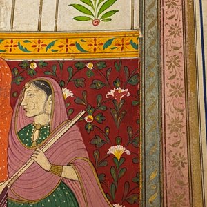 Indian school miniature: 'Audience with Maharaja Ranjit Singh', opaque pigments heightened with gold on paper, 19th C. — 照片 6