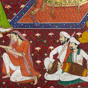 Indian school miniature: 'Audience with Maharaja Ranjit Singh', opaque pigments heightened with gold on paper, 19th C. — 照片 8