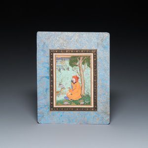 Indian school, miniature: 'Seated man surrounded by animals' — 照片 2