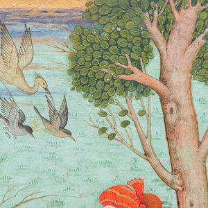 Indische school, miniatuur: 'Zittende man omgeven door dieren' — foto 4