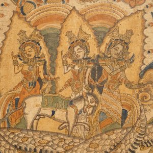Indonesian school: Scene from the Ramayana, ink and colour on barkcloth, 19/20th C. — photo 4