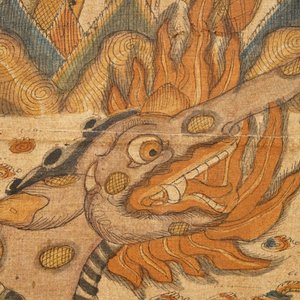 Indonesian school: Scene from the Ramayana, ink and colour on barkcloth, 19/20th C. — photo 6