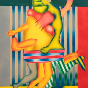 Isao Utsumiya (b. 1945): 'Les Hommes Pliés', colour lithograph — photo 1