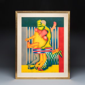 Isao Utsumiya (b. 1945): 'Les Hommes Pliés', colour lithograph — photo 2