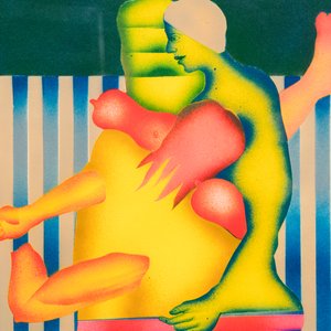 Isao Utsumiya (b. 1945): 'Les Hommes Pliés', colour lithograph — photo 3