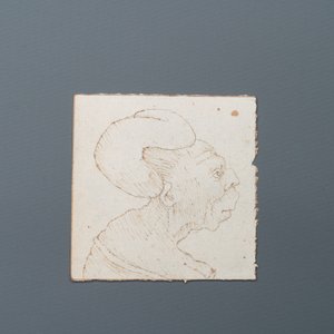 Italiaanse school, naar Leonardo da Vinci, pen en bruine inkt op papier, eind 19e eeuw: Tien karikaturen — foto 4