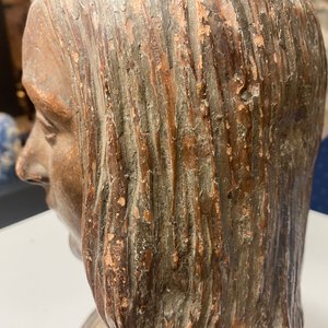 Italiaanse school, omgeving of navolger van Agnolo di Polo de’ Vetri (1470 - 1528), terracotta buste, 16e eeuw: De jonge Christus of Cristo Giovinetto — foto 21