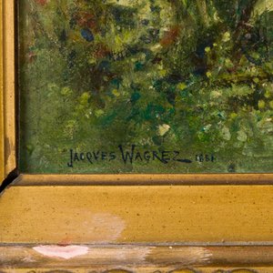 Jacques-Clément Wagrez (Ecole française, 1850-1908): 'Jeune femme à la guirlande', huile sur toile, datée 1881 — photo 5