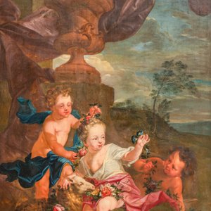 Jan Anton Garemijn (Bruges, 1712-1789): 'Putti in a pastoral landscape', oil on canvas, dated 1768 — photo 1