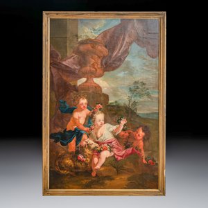 Jan Anton Garemijn (Bruges, 1712-1789): 'Putti in a pastoral landscape', oil on canvas, dated 1768 — photo 2