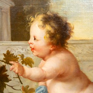 Jan Anton Garemijn (Bruges, 1712-1789): 'Putto with Parrot', oil on canvas, 18th C. — photo 4