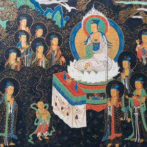 Japanese school: 'A chapter from the Lotus Sutra', ink, colour and gilding on paper, Edo/Meiji, 18/19th C. — 照片 4