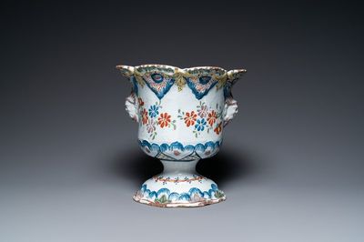 Jardinière en faïence polychrome de Bruxelles, 18ème