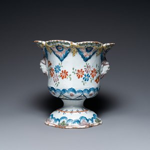 Jardinière en faïence polychrome de Bruxelles, 18ème — photo 1