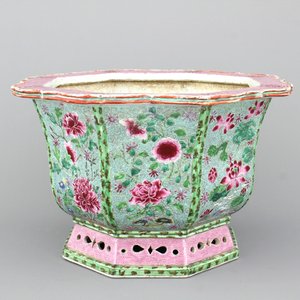 Jardinière en porcelaine de Chine, famille rose, Yongzhen — photo 1