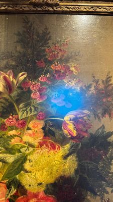 Jean-Baptiste Robie (1821-1910): 'Still Life with Roses and Wild Strawberries', oil on canvas, signed and dated 1863 — photo 12