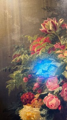 Jean-Baptiste Robie (1821-1910): 'Still Life with Roses and Wild Strawberries', oil on canvas, signed and dated 1863 — photo 17