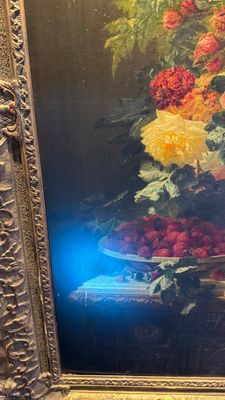 Jean-Baptiste Robie (1821-1910): 'Still Life with Roses and Wild Strawberries', oil on canvas, signed and dated 1863 — photo 28