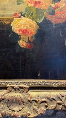 Jean-Baptiste Robie (1821-1910): 'Still Life with Roses and Wild Strawberries', oil on canvas, signed and dated 1863 — photo 33