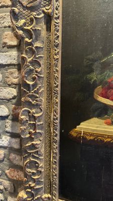 Jean-Baptiste Robie (1821-1910): 'Still Life with Roses and Wild Strawberries', oil on canvas, signed and dated 1863 — photo 53