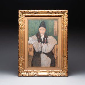 Jean Bouchaud (1891-1977): 'Abbot Monk Liao Ran 了然 of Qiongzhu Temple 筇竹寺', signed and dated 1925 — photo 1
