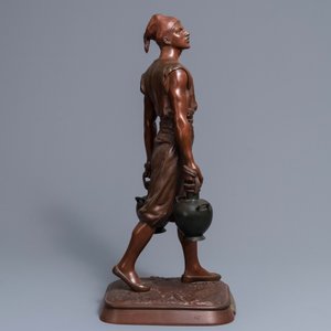 Jean-Didier Debut (1824-1893): Porteur d’eau arabe, a cold painted bronze figure — 照片 3