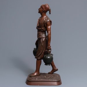 Jean-Didier Debut (1824-1893): Porteur d’eau arabe, sujet en bronze polychrome — photo 5