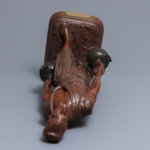 Jean-Didier Debut (1824-1893): Porteur d’eau arabe, sujet en bronze polychrome — photo 6