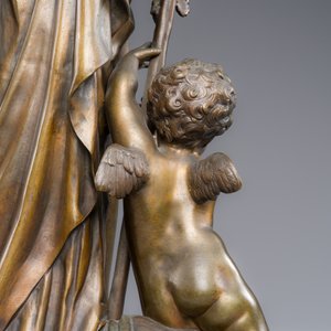Jean Didier Debut (1824-1893): 'The Roman goddess Pomona', an allegorical representation of the harvest, partly gilded bronze on marble base — photo 9