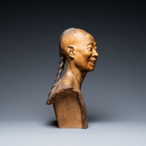 Jean Mich (Frankrijk, 1871-1919): Buste van Chih-Fan in gepatineerde terracotta — foto 3
