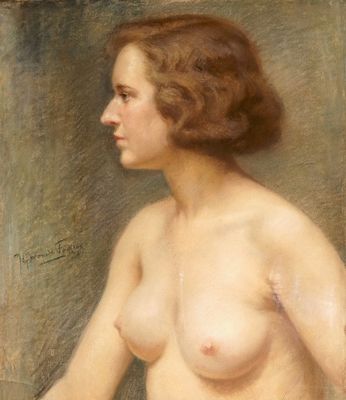 Jef Van de Fackere (1879-1946), nu féminin, gouache sur papier