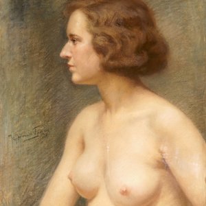 Jef Van de Fackere (1879-1946), vrouwelijk naakt, gouache op papier — foto 1