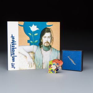 Jef van Tuerenhout (1926-2006): a polychrome enamel brooch and a leaflet with original drawing — 照片 1