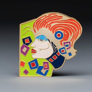 Jef van Tuerenhout (1926-2006): a polychrome enamel brooch and a leaflet with original drawing — 照片 2