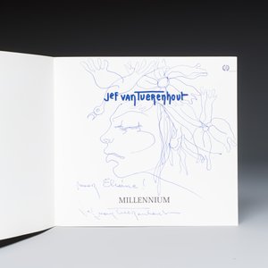 Jef van Tuerenhout (1926-2006): a polychrome enamel brooch and a leaflet with original drawing — 照片 4