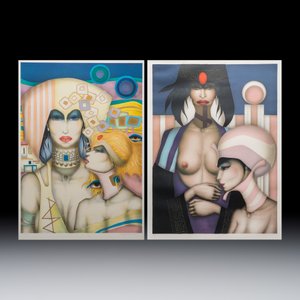 Jef Van Tuerenhout (1926-2006): 'L'idole', two colour lithographs — photo 1