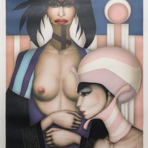 Jef Van Tuerenhout (1926-2006): 'L'idole', two colour lithographs — photo 6