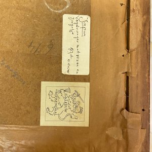 Jie San (20ème), encre et couleurs sur papier: 'Zhonghan, Xin Chou et Meng Xia devant un tableau' — photo 13