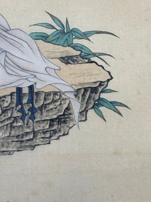 Jin Zhang 金章 (1884-1939) and Jin Cheng 金城 (1878-1926): 'Bodhisattva seated on a lotus throne', ink and colour on paper — photo 10
