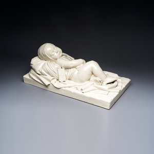 Joseph Ducaju (Antwerp, 1823-1891): a white glazed 'Under God's Protection' group, signed, 19th C. — 照片 1