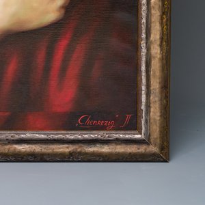 Julia Tann (1992): Portrait of Chenrezig, oil on canvas, dated 2022 — photo 3