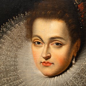 Justus Sustermans (1597-1681), toegeschr. aan: Een paar portretten van Albrecht & Isabella, olie op doek, 1e helft 17e eeuw — foto 9