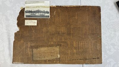 Kawahara Keiga 川原慶賀 (Japan, 1786-1860): 'Two Dutch Vessels Anchored off Deshima Harbour', gouache on silk, seal mark, 19th C. — foto 14