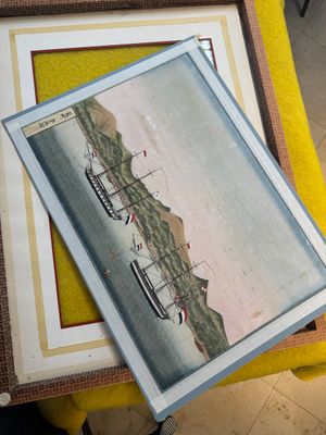 Kawahara Keiga 川原慶賀 (Japan, 1786-1860): 'Two Dutch Vessels Anchored off Deshima Harbour', gouache on silk, seal mark, 19th C. — foto 18