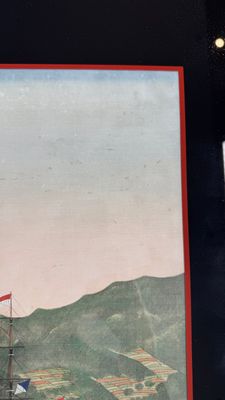 Kawahara Keiga 川原慶賀 (Japan, 1786-1860): 'Two Dutch Vessels Anchored off Nagasaki Bay', gouache on silk, seal mark, 19th C. — 照片 7