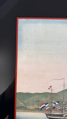 Kawahara Keiga 川原慶賀 (Japan, 1786-1860): 'Two Dutch Vessels Anchored off Nagasaki Bay', gouache on silk, seal mark, 19th C. — 照片 10
